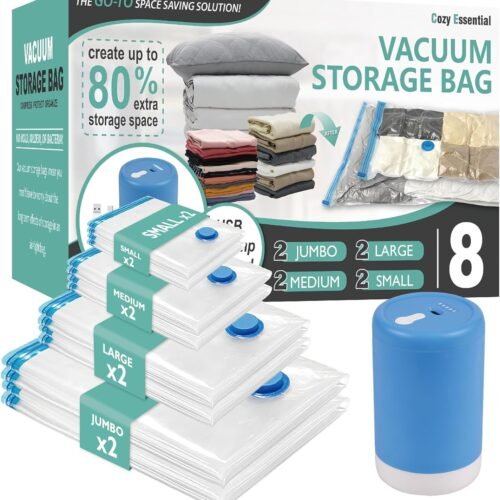 81tMbVFfHdL._AC_SL1500_.jpg Travel Vacuum Bags with Electric Pump, 8 Pack Vacuum Travel Bags for Luggage and Suitcase, Vacuum Seal Space Saver Compression for Clothes Clothing