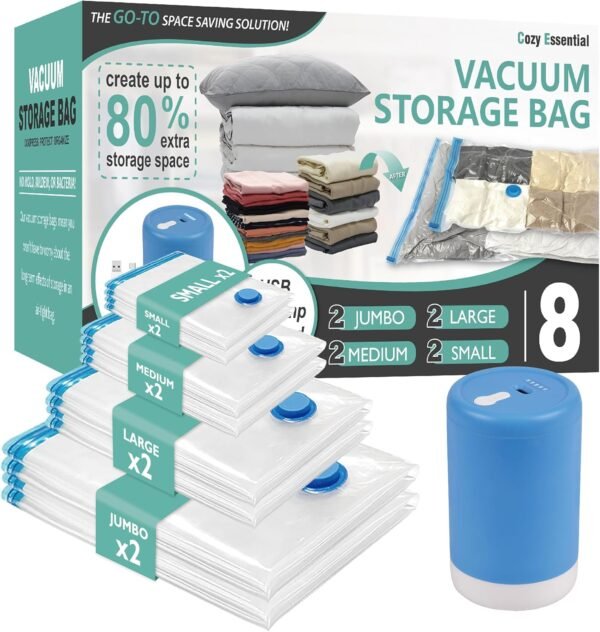 81tMbVFfHdL._AC_SL1500_.jpg Travel Vacuum Bags with Electric Pump, 8 Pack Vacuum Travel Bags for Luggage and Suitcase, Vacuum Seal Space Saver Compression for Clothes Clothing