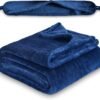 81tmgfA189L._AC_SL1500_.jpg Multifunctional Neck Pillow, Soft Warm Blanket with Cozy Neck Pillow Case, Portable Blanket Set for Airplane, Camping, Car (Navy Blue)