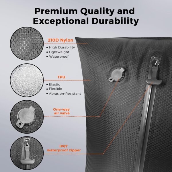 Travel Vacuum Bags for Luggage with Electric Pump, IP67 Reusable Vacuum Compression Bags for Travel, Backpack & Suitcases,Vacuum Seal Packing Cubes for Clothing (2PC-PUMP)