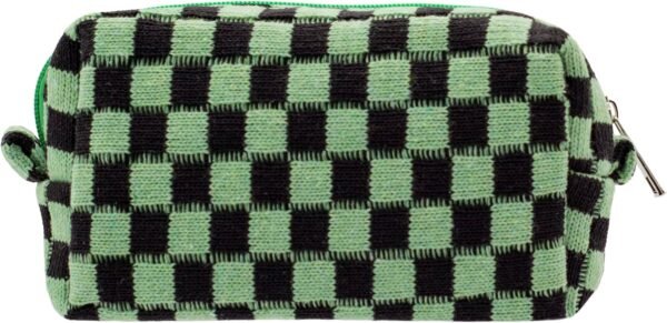 81uTloy9h9L._AC_SL1500_.jpg PAZIMIIK Checkered Makeup Bag for Purse Portable Zipper Make Up Pouch Small Cosmetic Case for Travel Accessories (Green Black)