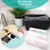 Cotton Round Swab Travel Case, 2 in 1 Portable Hair Accessories Organizer, Hair Tie Organizer, Hair Tie Holder, Bobby Pin Holder, Travel Qtips Case, Purse Organization, Floss Holder (Black)