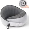 91OlVtVPNBL._AC_SL1500_.jpg Travel Pillow, 100% Pure Memory Foam Travel Neck Pillow Airplane Neck Support Ergonomic Design for Traveling Suitable for Airplanes,Offices and Cars-Grey