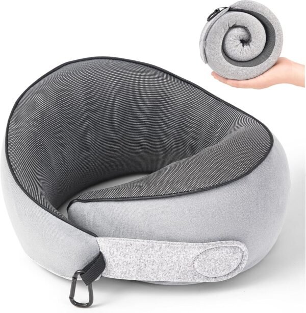 91OlVtVPNBL._AC_SL1500_.jpg Travel Pillow, 100% Pure Memory Foam Travel Neck Pillow Airplane Neck Support Ergonomic Design for Traveling Suitable for Airplanes,Offices and Cars-Grey