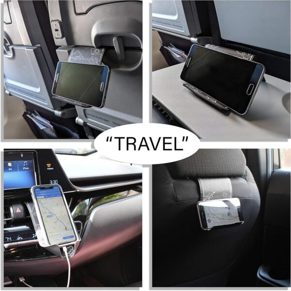 91RPyfqLfL._AC_SL1500_.jpg Airplane Travel Essentials for Flying Flex Flap Cell Phone Holder & Flexible Tablet Stand for Desk, Bed, Treadmill, Home & in-Flight Airplane Travel Accessories - Travel Must Haves Cool Gadgets
