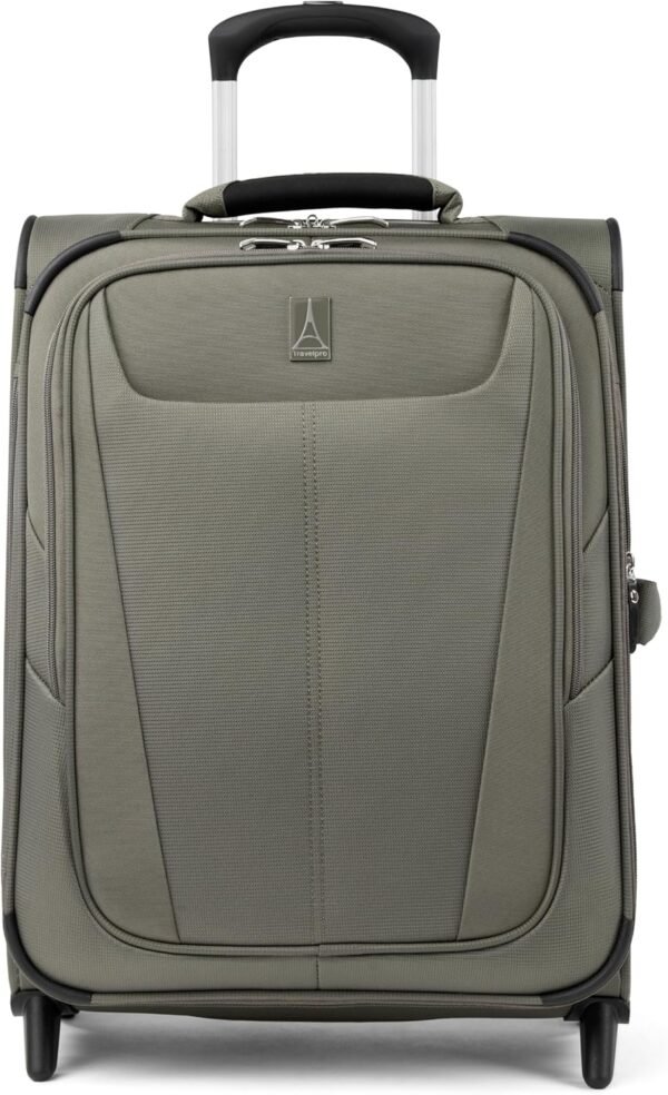 Travelpro Maxlite 5 Softside Expandable Upright 2 Wheel Carry on Luggage, Lightweight Suitcase, Men and Women, Slate Green, Carry On 20-Inch
