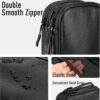 Leather Travel Electronic Organizer - Double Layer, Waterproof Case for Cables, Chargers, Phones & More - Portable, Shockproof Pouch for All Your Electronics Accessories (Black, M)